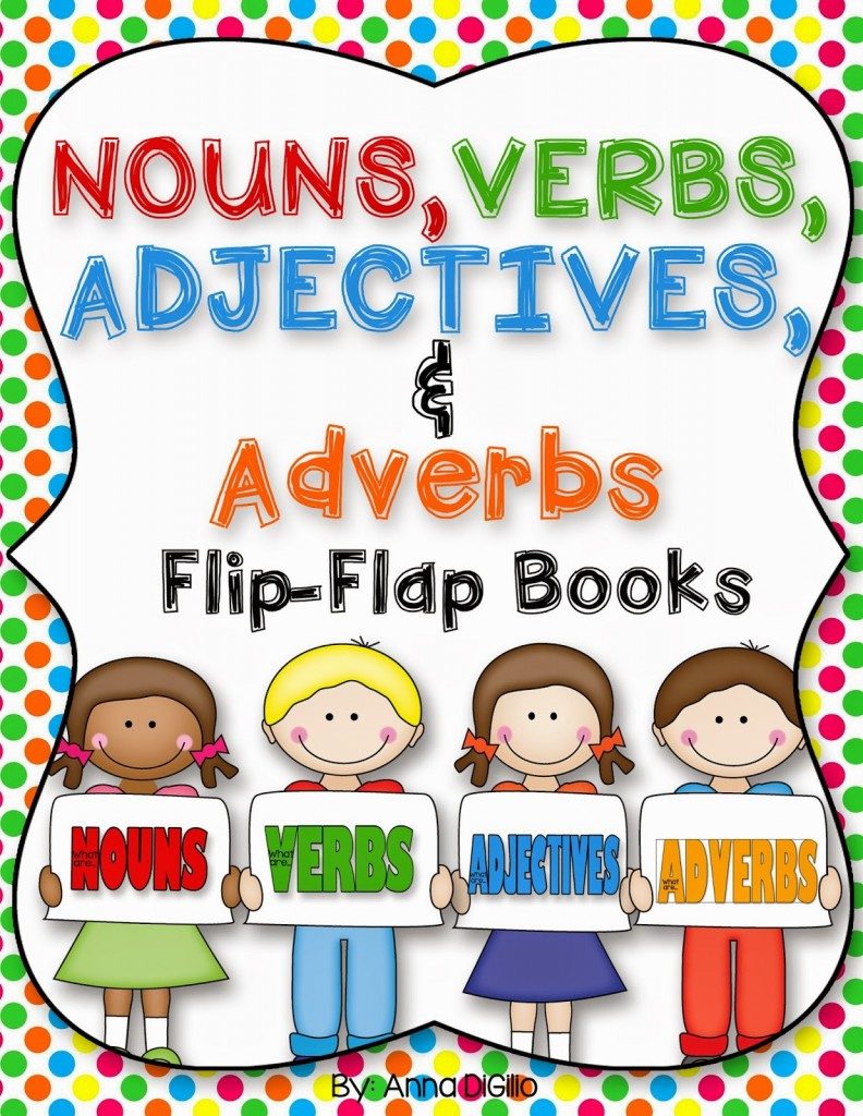 Nouns, Verbs, Adjectives and Adverbs Flip Flap Book activity