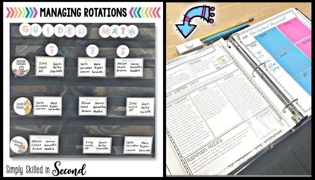 managing guided math groups, guided math rotations, math workshop rotations, how to organize guided math rotations